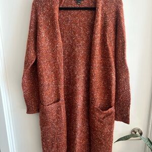 RW&CO Brown Cardigan Sweater Chunky Knit Open Front